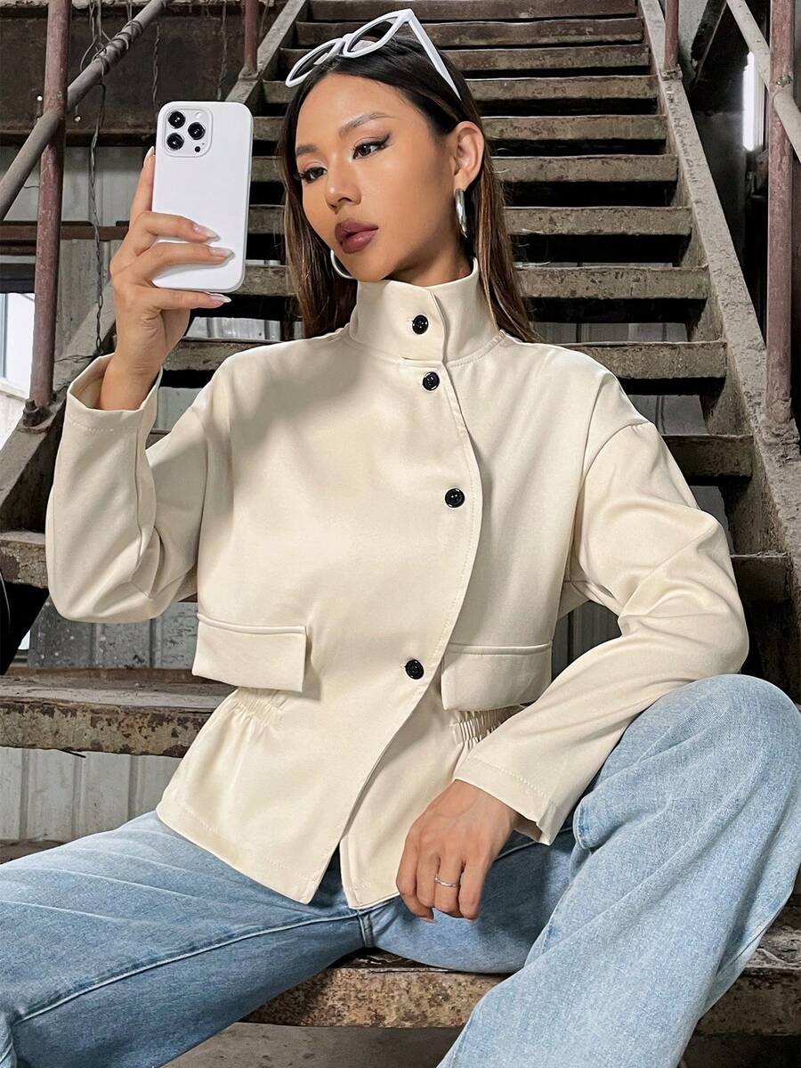 SHEIN Unity 外套 - 杏色 - 查看 1