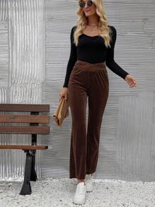 SHEIN Privé 女士長褲 - 棕色 - 查看 3