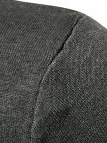 Men's Solid Color Basic Turtleneck Sweater - Grey - View 7