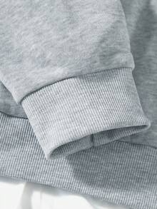 SHEIN EZwear 大尺碼聖誕圖案圓領運動衫 - 灰色 - 查看 3