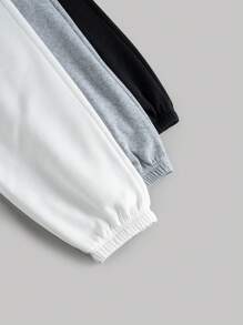 SHEIN LUNE 3pcs Women'S Drawstring Waist Sweatpants - Multicolor - View 3