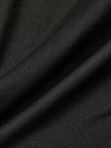 Flirla Plus Chain & Slogan Graphic Tee - Black - View 3