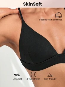 Lifespree 素色交叉露背運動型胸罩 - 黑色 - 查看 3