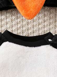 SHEIN Đứa bé trai Thêu Mô hình Cartoon Tay Raglan Trang phục áo liền quần & Mũ - Nhiều màu - Xem 4