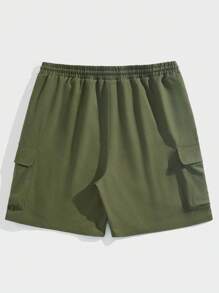 Manfinity NXTstreet Men's Drawstring Waist Cargo Woven Shorts - Army Green - View 2