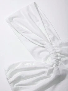 SHEIN Unity Top crop de un hombro girante delantero - Blanco - Ver 3