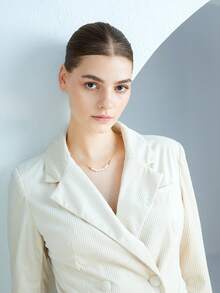 BizChic Minimalist Style Faux Pearl Decorated Necklace - Gold - View 7