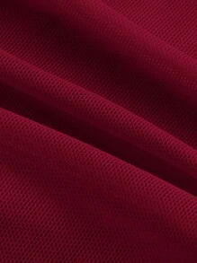 SHEIN MOD 垂坠十字交叉露背褶饰吊带背心 - 酒紅色 - 查看 3