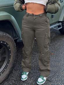 Multi-Pocket Cargo Pants - Dark Grey - View 3