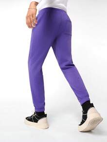 GENTILAND Nam Thư được vá Eo dây rút Quần thể thao - Màu tím - Xem 2