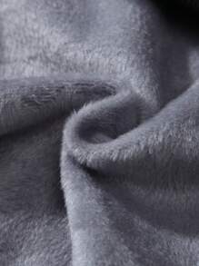 SHEIN Unity Áo nỉ cổ tròn lót nhiệt dày dặn in chữ cho nữ - màu đen - Xem 5