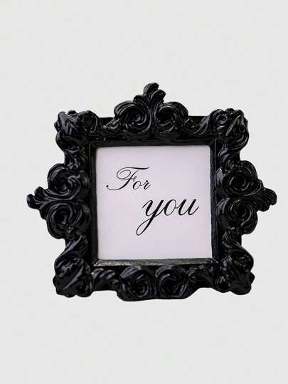 Goth 1pc Black Photo Frame (letter Card Is Random And Does Not Affect Normal Use)