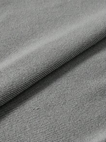 SHEIN Essnce 加大尺碼休閒連帽衛衣，字母印花和束口帶 - 灰色 - 查看 4