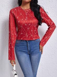 SHEIN LUNE 女士花卉印花t恤