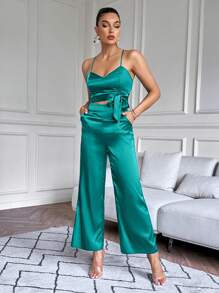 SHEIN BIZwear 套裝 - 藍色 - 查看 1