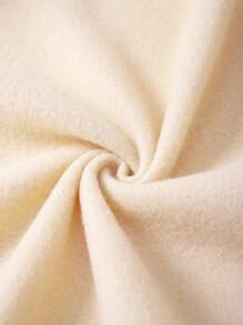 SHEIN EZwear In Hoa & Bướm Dây rút Áo hoodie ấm áp - Màu be - Xem 5