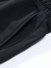 Men's Regular Fit Smiling Face Print Hoodie And Pants Set For Spring And Autumn - Green - View 6