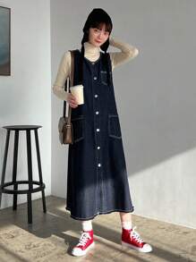 FRIFUL 1 Miếng Của phụ nữ Vá lại Túi Đầm Denim - Màu xanh lam - Xem 8