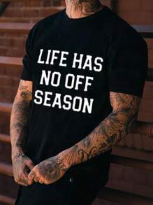 Manfinity LEGND Men's Plus Size Slogan Printed T-shirt - Black - View 1