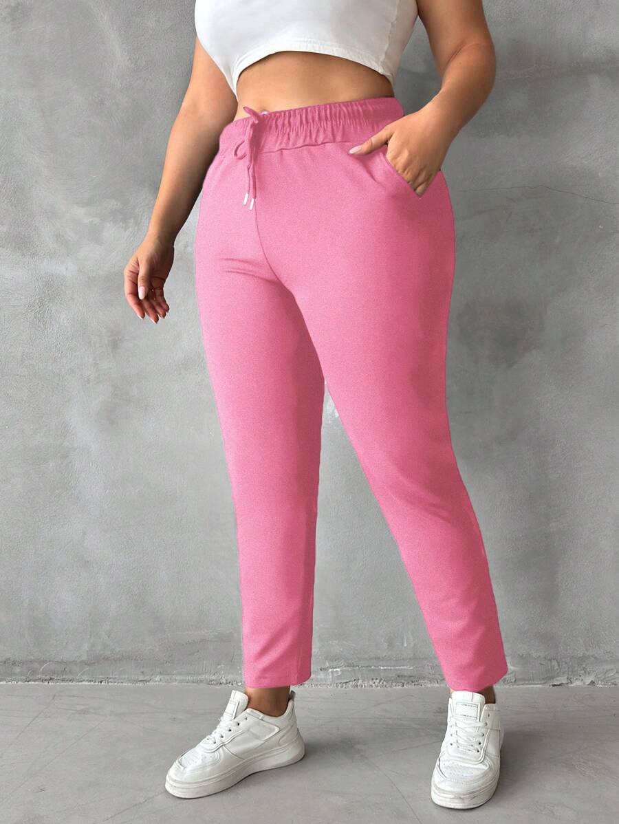 RueChic Plus Slant Pocket Sweatpants - Baby Pink - View 1