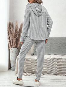 SHEIN LUNE 女士拉鍊連帽兩件套