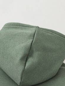 SHEIN 嬰兒男童足球圖案連帽衫和彈性腰帶褲套裝 - 綠色 - 查看 4