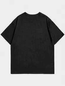 ROMWE MEN Goth Men Skull Print T-Shirt - Black - View 2