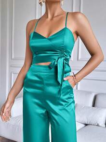 SHEIN BIZwear 套裝 - 藍色 - 查看 4