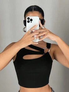 SHEIN ICON Camiseta Sin Mangas - Negro - Ver 6