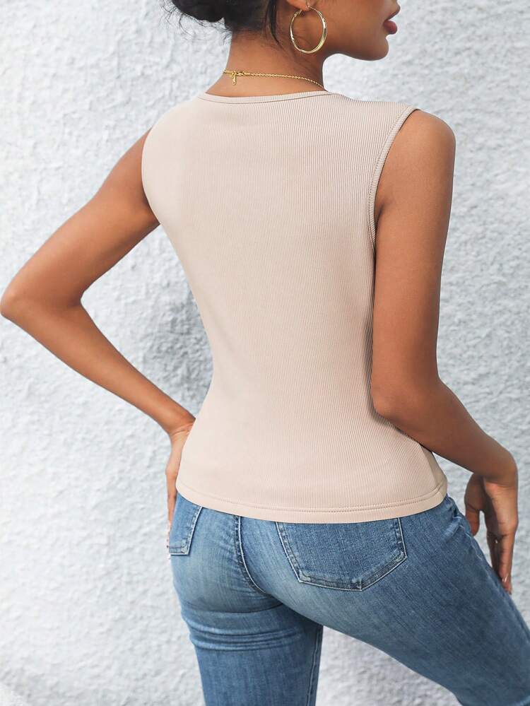 2pcs Lace Patchwork Thermal Lined Tank Top