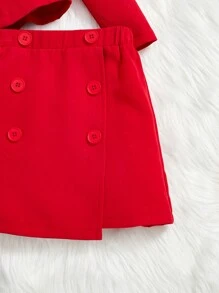 SHEIN 年輕女孩羊腿袖夾克和裙子