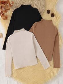 青少女純色與條紋3件套t恤 - 彩色 - 查看 1