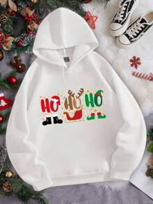 SHEIN EZwear 寬鬆女士連帽衫 - 白色 - 查看 1