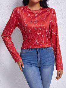 SHEIN LUNE 女士花卉印花t恤