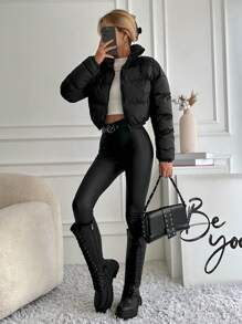 EURMUSE Women's Padded Jacket - Black - View 4