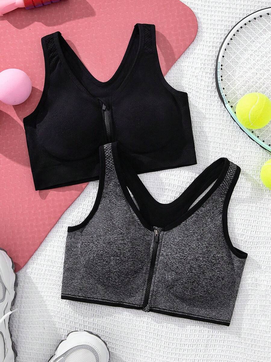 SHEIN Yoga Basic 2入組/套女性運動型胸罩和內衣套裝 - 彩色 - 查看 1