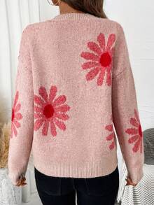 SHEIN Essnce 女士蝴蝶設計下肩針織衫 - 彩色 - 查看 2