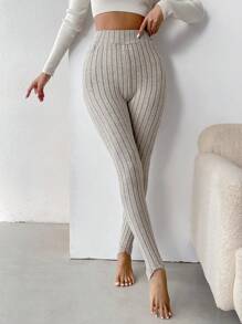 SHEIN LUNE 女士打底褲 - 杏色 - 查看 5