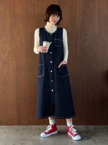 FRIFUL 1 Miếng Của phụ nữ Vá lại Túi Đầm Denim - Màu xanh lam - Xem 7