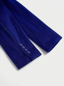 Manfinity VCAY Áo khoác nam cổ ve đơn cài khuy, cho mùa thu đông - Xanh đậm - Xem 6