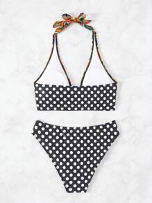 Swim SXY 夏日海滩圆点印花比基尼套装 - 彩色 - 查看 6