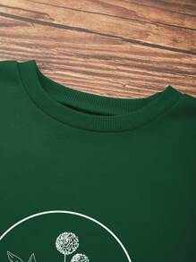 SHEIN Essnce 女士運動衫 - 墨綠色 - 查看 5