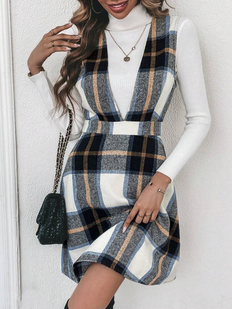 Women's Plaid Casual Everyday Dress