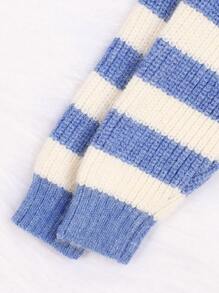 Baby Girls' Stripe Hooded Cardigan With Buttons - Blue - View 4