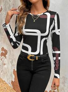 SHEIN LUNE In Hình học Áo thun - Nhiều màu - Xem 7