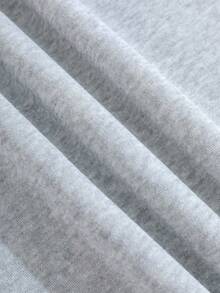 SHEIN Unity Áo nỉ lót nhiệt họa tiết Giáng sinh cỡ lớn - Màu Xám nhạt - Xem 5