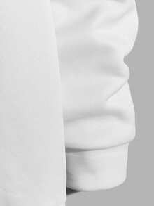 Nam In thư Hoodie Với Túi kangaroo Và Thiết kế Dây rút - trắng - Xem 4