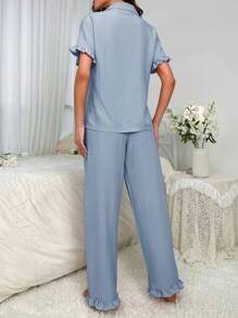Women's Lotus Leaf Sleeve Pajamas Set