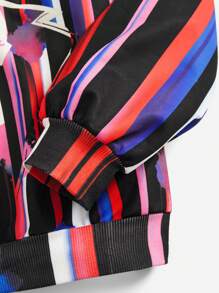 Willy Wonka and the Chocolate Factory X SHEIN Striped & Figure Graphic Hoodie