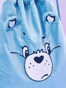 ROMWE X Care Bears Blue Backpack With Bear Ears And Drawstring Closure,School Bag,Portable,Laptop Compartment,Large Capacity,Foldable,Lightweight,For Teen Girls Women College Students,College,Middle School,High School,Outdoors,Travel,Outings,Elementary School,Office - Blue - View 8